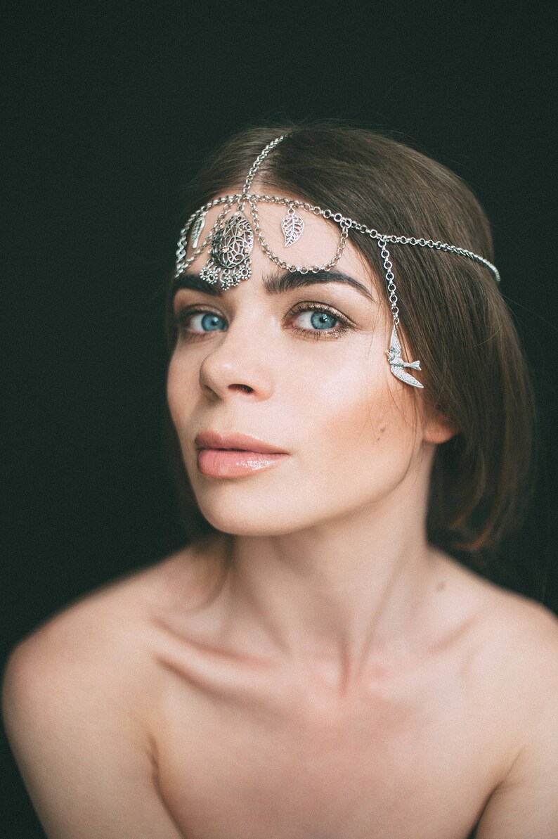 Silver Headdress Chain Headdress Bohemian Headdress Antique Etsy
