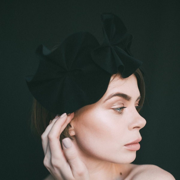 black wedding headpiece