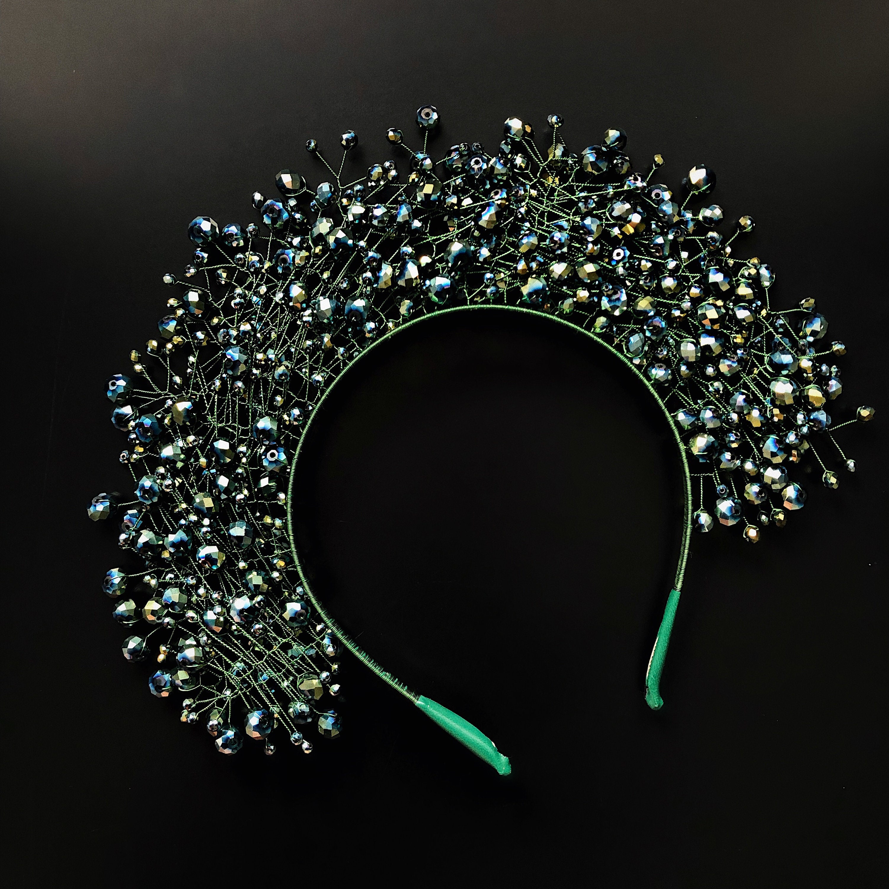 Crystal Crown Fairy Headpieces Green Tiara Crystal - Etsy