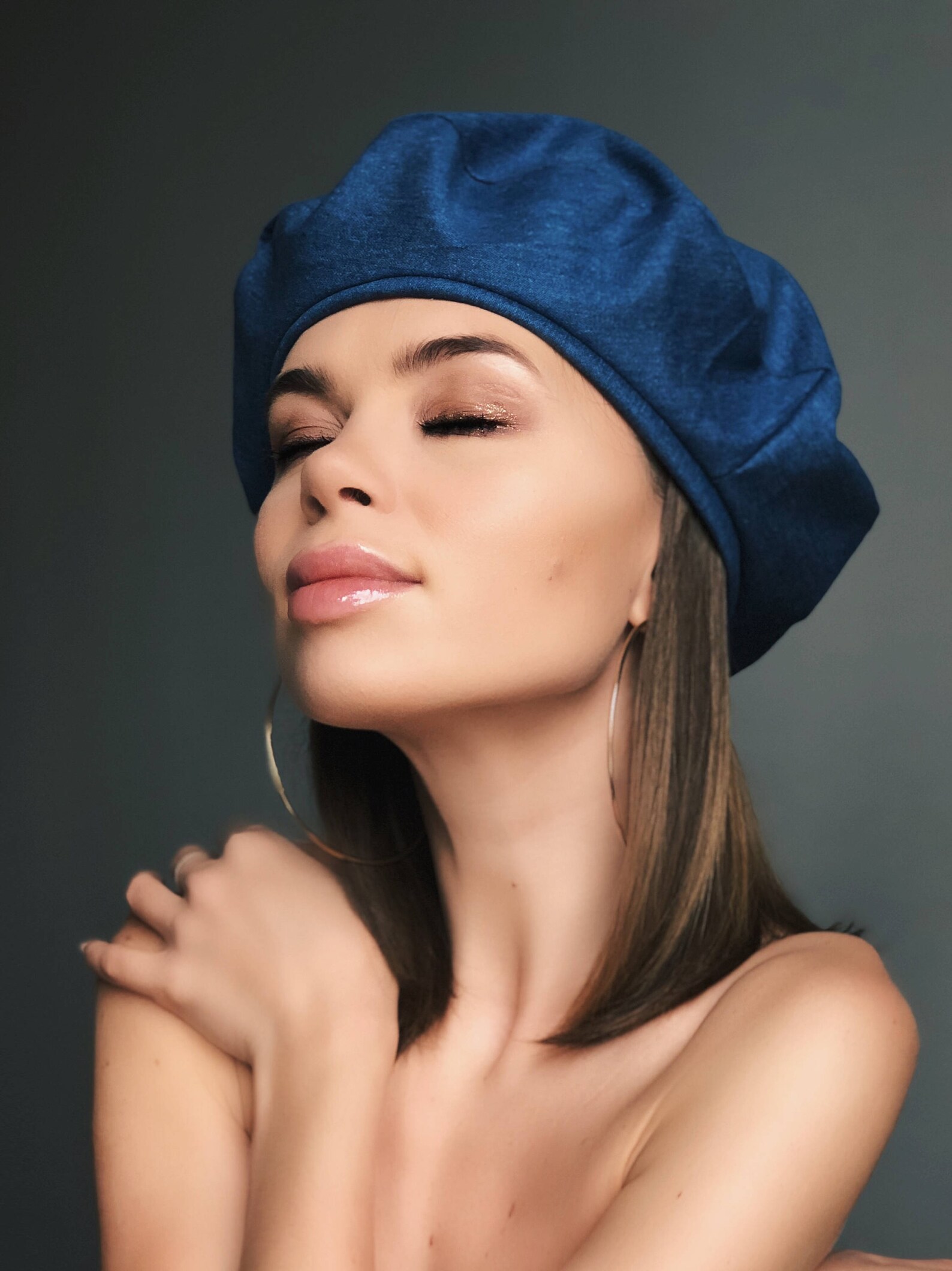 Beret Hat Jeans Beret Woman Beret Hat Jeans Denim Beret Etsy