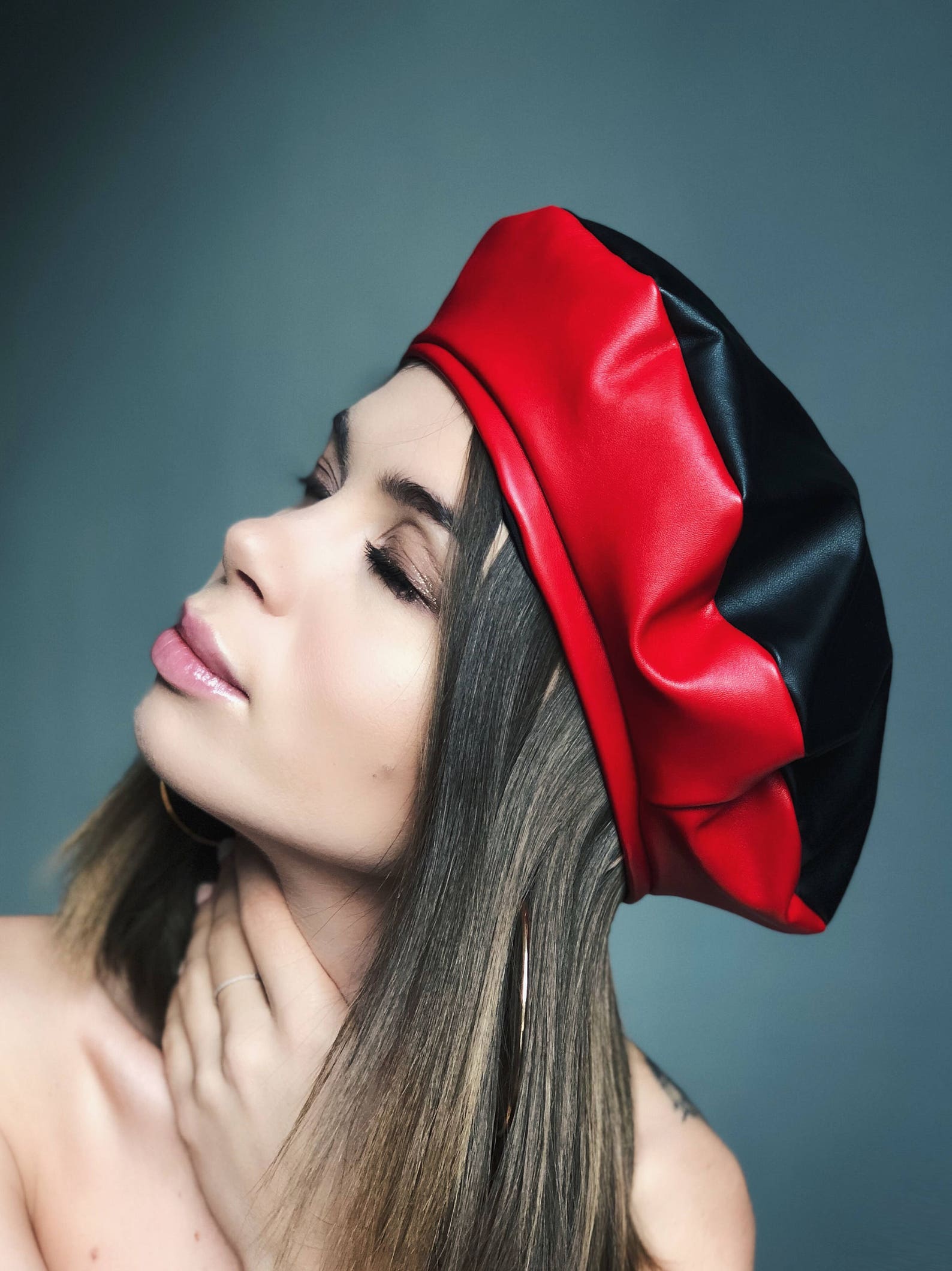 Leather Beret Red Beret Leather Hat Red Leather Beret Red Etsy