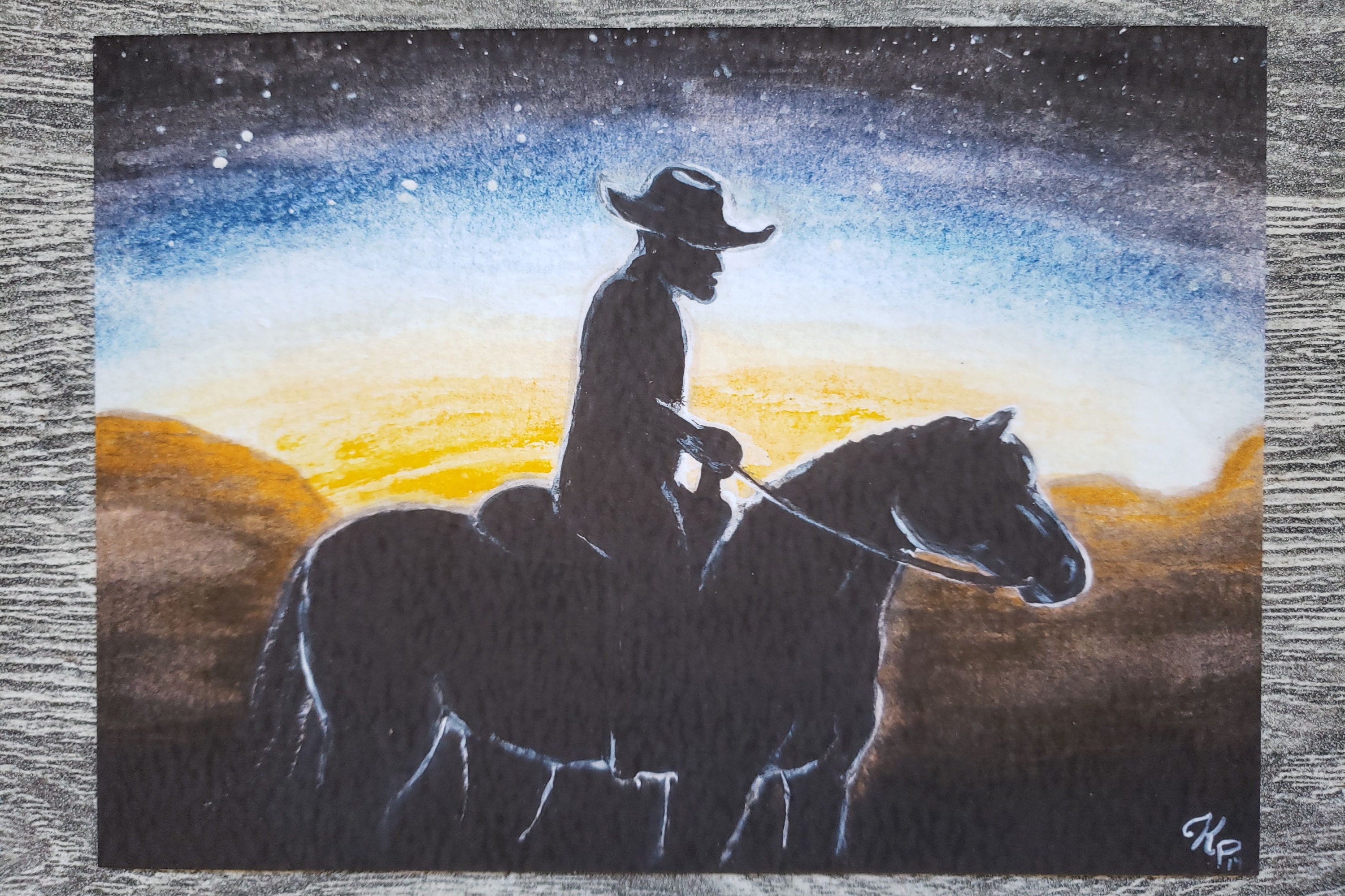 Cowboy Sunset 2014 Artist’s Proof Print Watercolor | Etsy