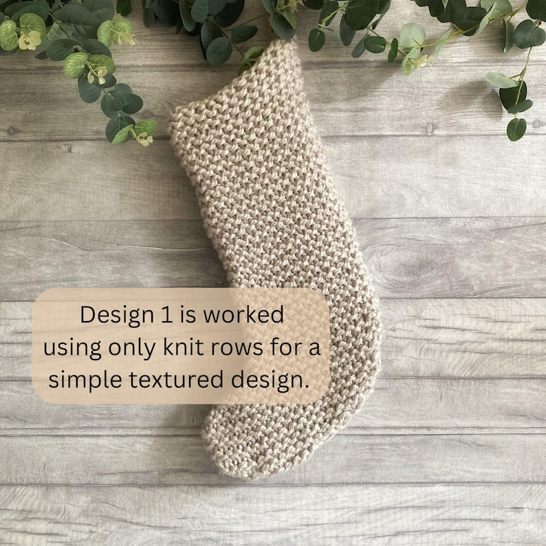 Beginner Christmas Stocking Knitting Patterns Bundle, Four Easy Digital