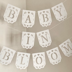 Baby In Bloom Banner: Baby Shower Decoration, DIY Self Assembly Bunting