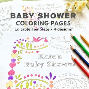 Papel Picado Baby Shower Coloring Pages, Fiesta Activity Digital Download, Printable Party Game