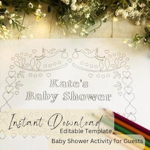 Papel Picado Baby Shower Coloring Pages, Fiesta Activity Digital Download, Printable Party Game