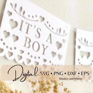 Archivos digitales de anuncio de nacimiento de niño para Cricut Silhouette.