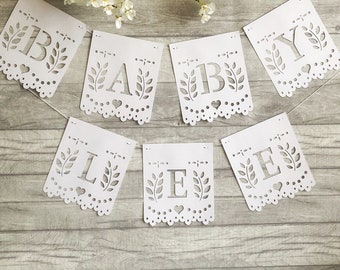 Custom Baby Name Banner, Personalised Baby Shower Sign