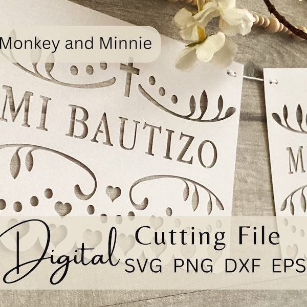 Mi Bautizo Banner SVG, Doop Papel Picado Digitale Download