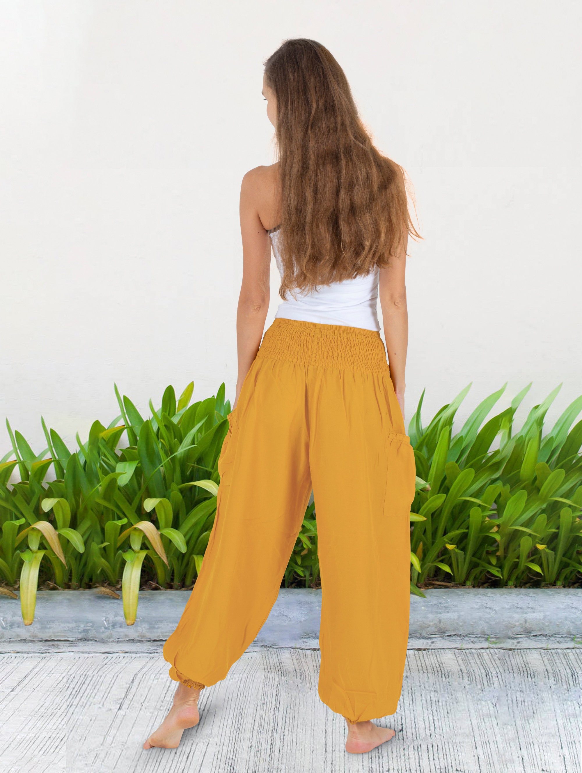 Harem Pants Women Solid Color Honey Mustard. High Waisted Etsy