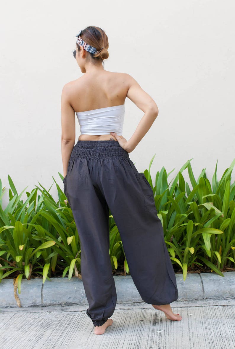 Harem Pants Women Solid Color Vintage Black. High Waisted Etsy