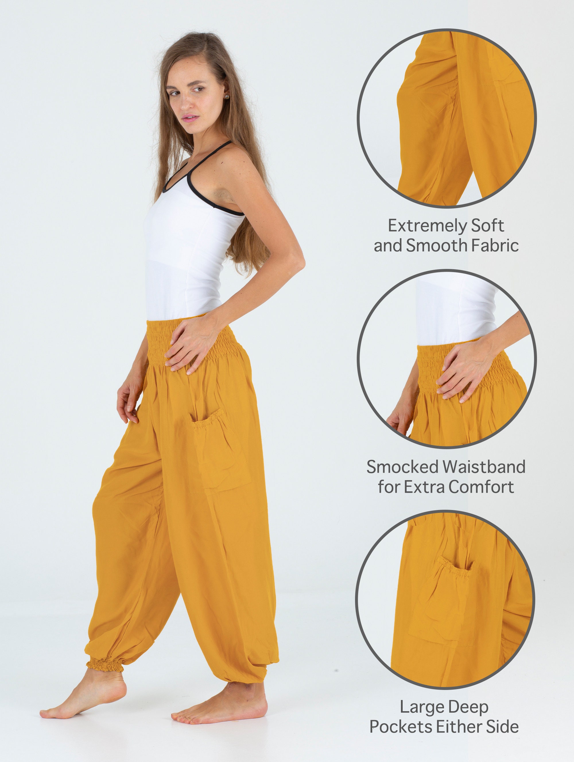 Harem Pants Women Solid Color Honey Mustard. High Waisted Etsy