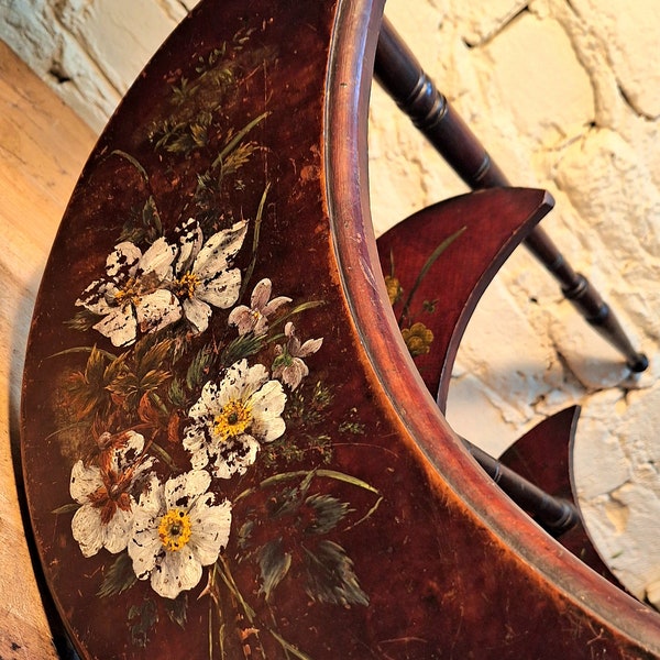 Beautiful antique hand painted side table whatnot