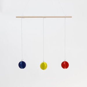 Primary Colors Baby Mobile, Montessori Inspired Hanging Toy image 1