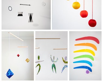 Set of 5 x montessori mobile - Munari, Orange Gobbi, Dancers, Octahedron, Rainbow, boy, girl, mobile, Baby mobile, Hanging mobile, Giostrine