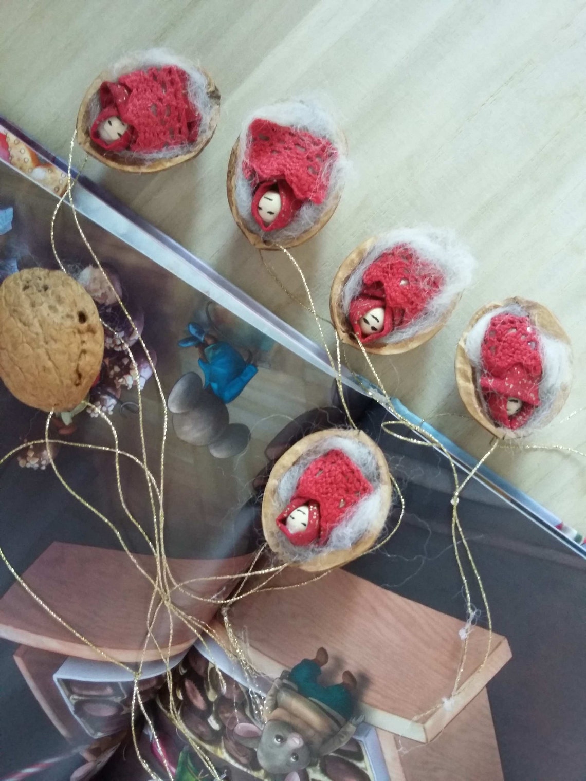 Set of 10 babies in walnut shells. Sleeping baby in a walnut Etsy