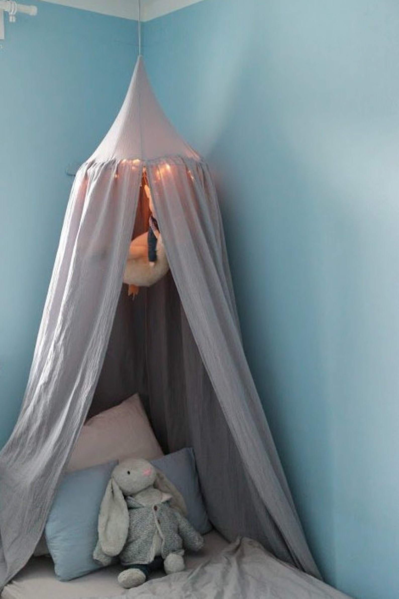 Muslin Cotton Bed Canopy Kids Play Tent Crib Canopy Hanging Etsy