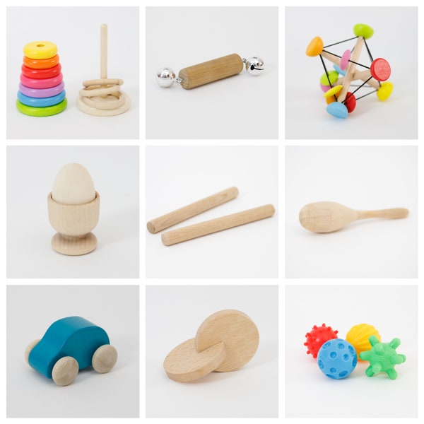 9er Set Montessori Spielzeug für Babys