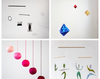 Montessori Mobile Set – Munari, Gobbi, Octahedron, Dancers for Newborn Visual Development