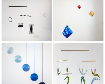 Montessori Mobile Set – Munari, Gobbi, Octahedron, Dancers for Newborn Visual Development