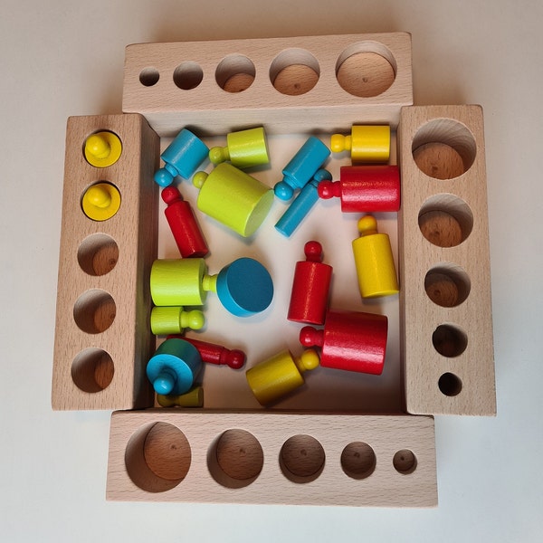 Montessori Wooden Toy Knobbed Cylinder - Etsy