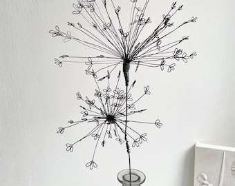 Wire flower, cow parsley, wild carrot, large flower, flowers, wild flowers, gift, handmade, iron wire, rustic art, country cottage