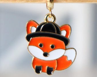 Lindo dije de zorro esmaltado, joyería sencilla para uso diario, regalo de otoño hecho a mano para adolescentes, colgante para collar, joyería de Halloween de animales