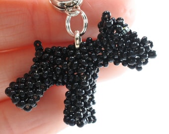Collar con dije de joyería hecha a mano con cuentas de perro negro Kerry Blue, Lakeland Terrier o Schnauzer, regalo para amantes de los perros, tamaño del animal 3D: 1 pulgada