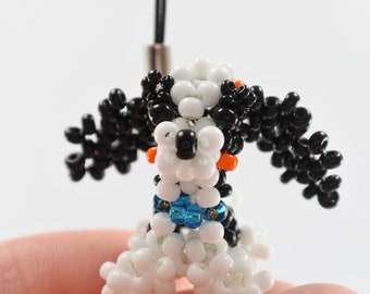 Figura de perro Spaniel, dije de joyería hecha a mano con cuentas, regalo para amantes de los perros, llavero colgante para coche, dije de animal 3D para bolso, tamaño 1 pulgada