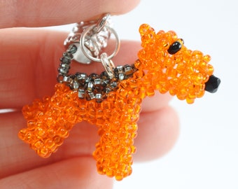 Charm estilo Pandora con cuentas de perro Airedale Terrier, Welsh Terrier o Lakeland Terrier, joyería hecha a mano para amantes de los perros, tamaño 1 pulgada
