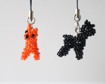 Figura de perro Pomerania hecha a mano con cuentas, dije de Spitz pequeño, cachorro de cristal checo, regalo para amantes de los perros, figura coleccionable de animales en 3D