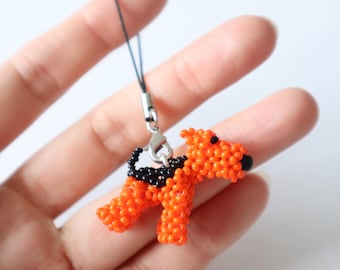 Dije de perro Airedale Welsh Lakeland Terrier con cuentas, llavero con figura de perro, dije para bolso, adorno de cachorro, joyería para perros, regalo hecho a mano para amantes de los perros.