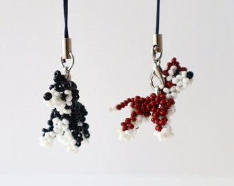 Figura de perro husky hecha a mano con cuentas, dije de malamute pequeño, cachorro de cristal checo, regalo para amantes de los perros akita, figura coleccionable de animales en 3D