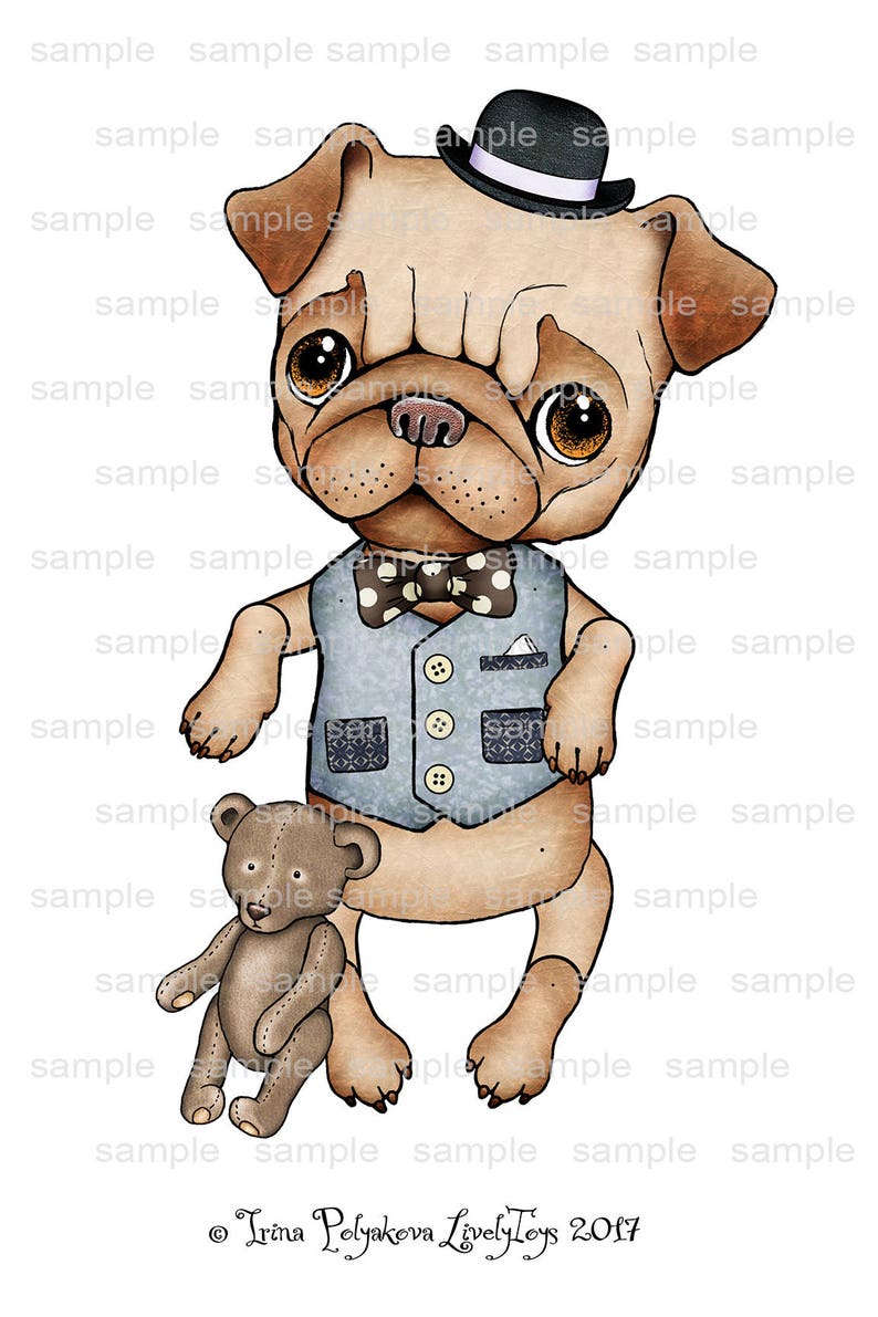 Download Animal Cut out jointed paper Puppet Dog Puppy doll pattern ...