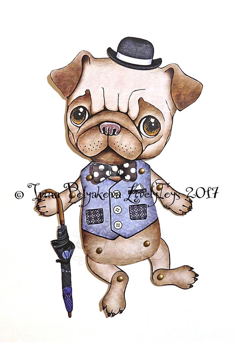 Download Animal Cut out jointed paper Puppet Dog Puppy doll pattern ...