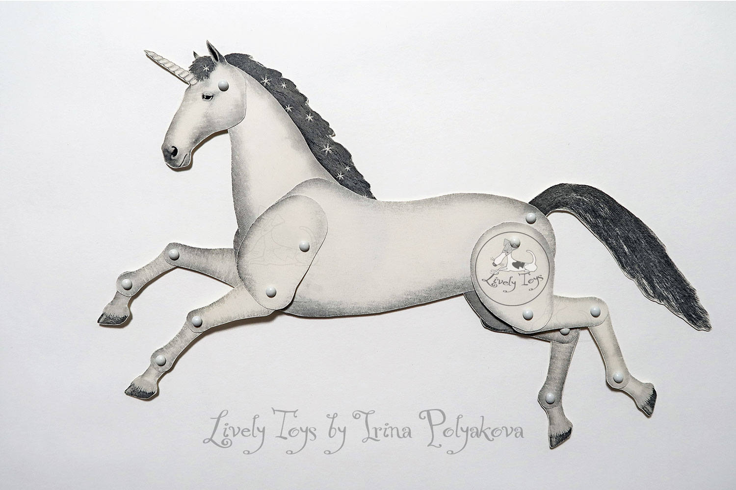 printable coloring articulated unicorn paper doll magical cut etsy