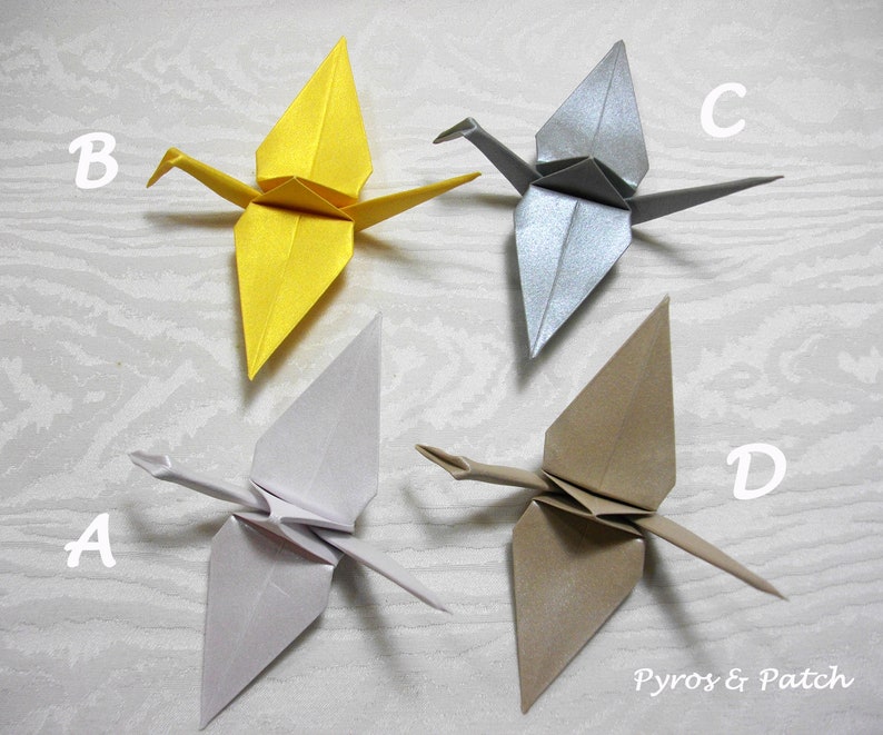 25 Origami Cranes 3 Custom Size Quantity Favini Special Event Quality Paper 120gm2 Handmade Folded With Care