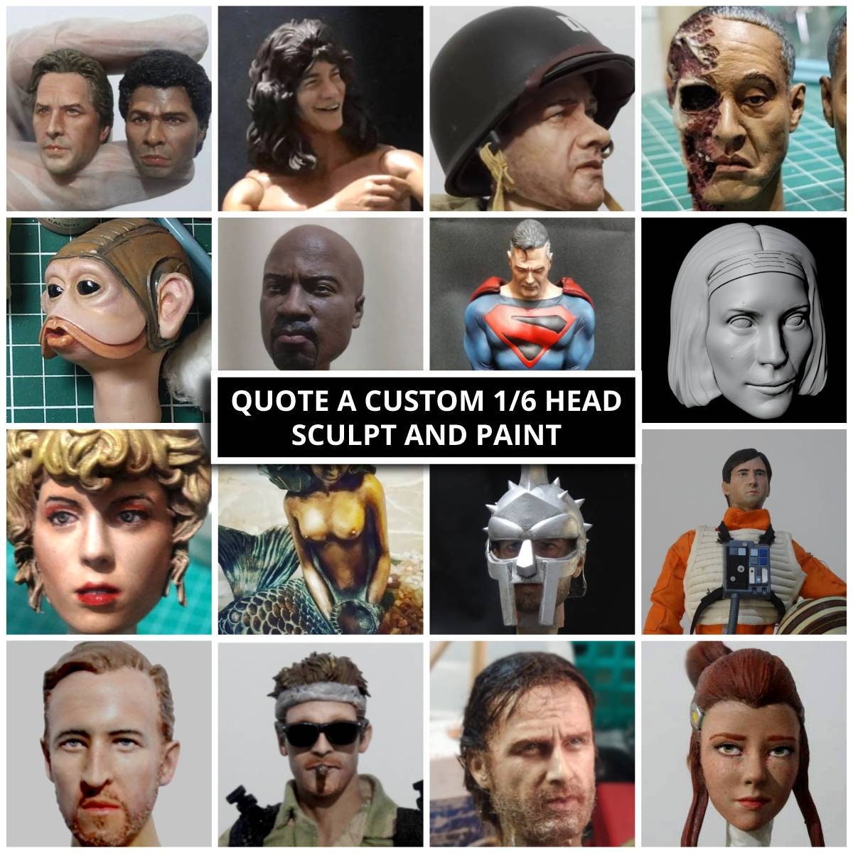 1/6 Head Sculpt Painter and Sculptor. Quote a Custom Onesixth Bust