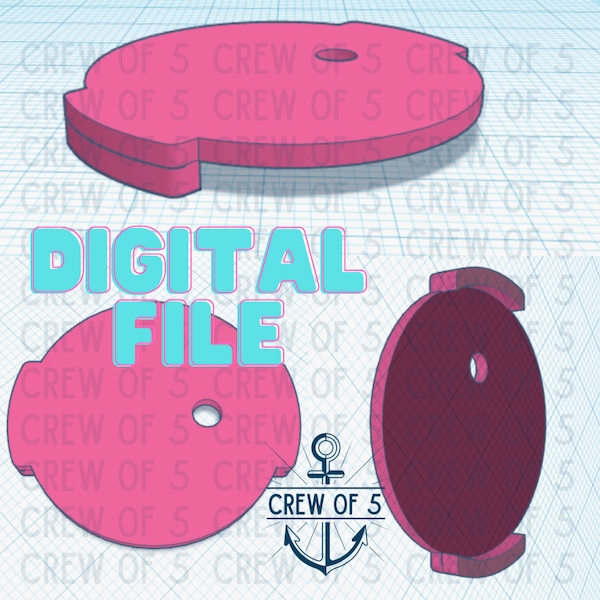 DIGITAL File for the Round Full Lid Style Topper for a Simple Modern Tumbler, STL File for 3D Printers