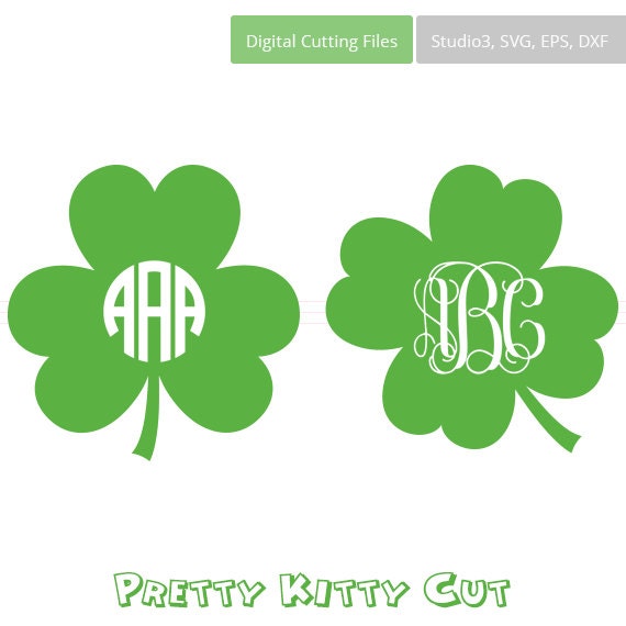 Download St. Patrick's Day Shamrock SVG Clover Monogram Frames | Etsy