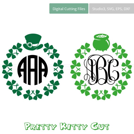 Download St. Patrick's Clover SVG Shamrock Monogram Frames instant ...