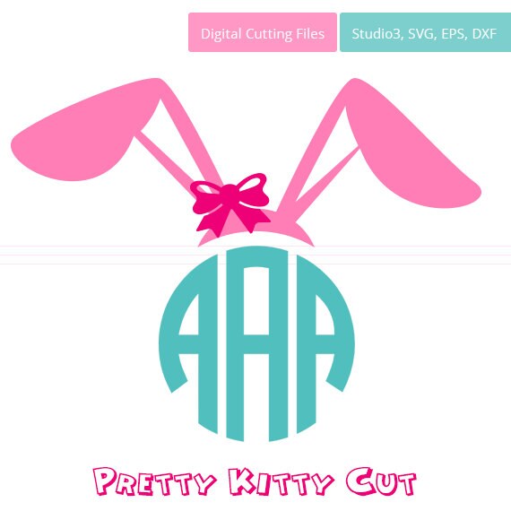 Download Bunny Ears SVG Monogram Frame instant download cut file ...