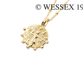 Ancient Coin Gold Filled Chain Necklace | Ancient Greek Coin Necklace | Gold Coin Pendant Necklace | Coin Replica Necklace