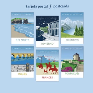 Postales del Camino de Santiago // Conjunto de 6