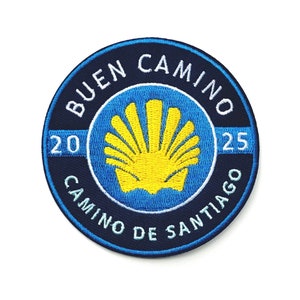 Écusson commémoratif du Camino de Santiago 2025 + carte des sentiers
