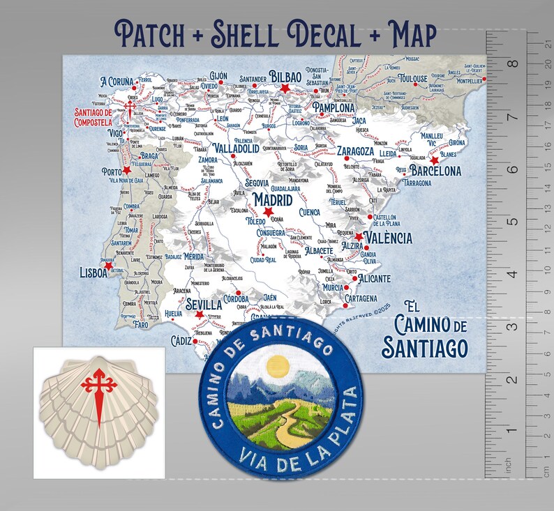 Vía de la Plata Patch // Camino De Santiago // Ships Worldwide image 2