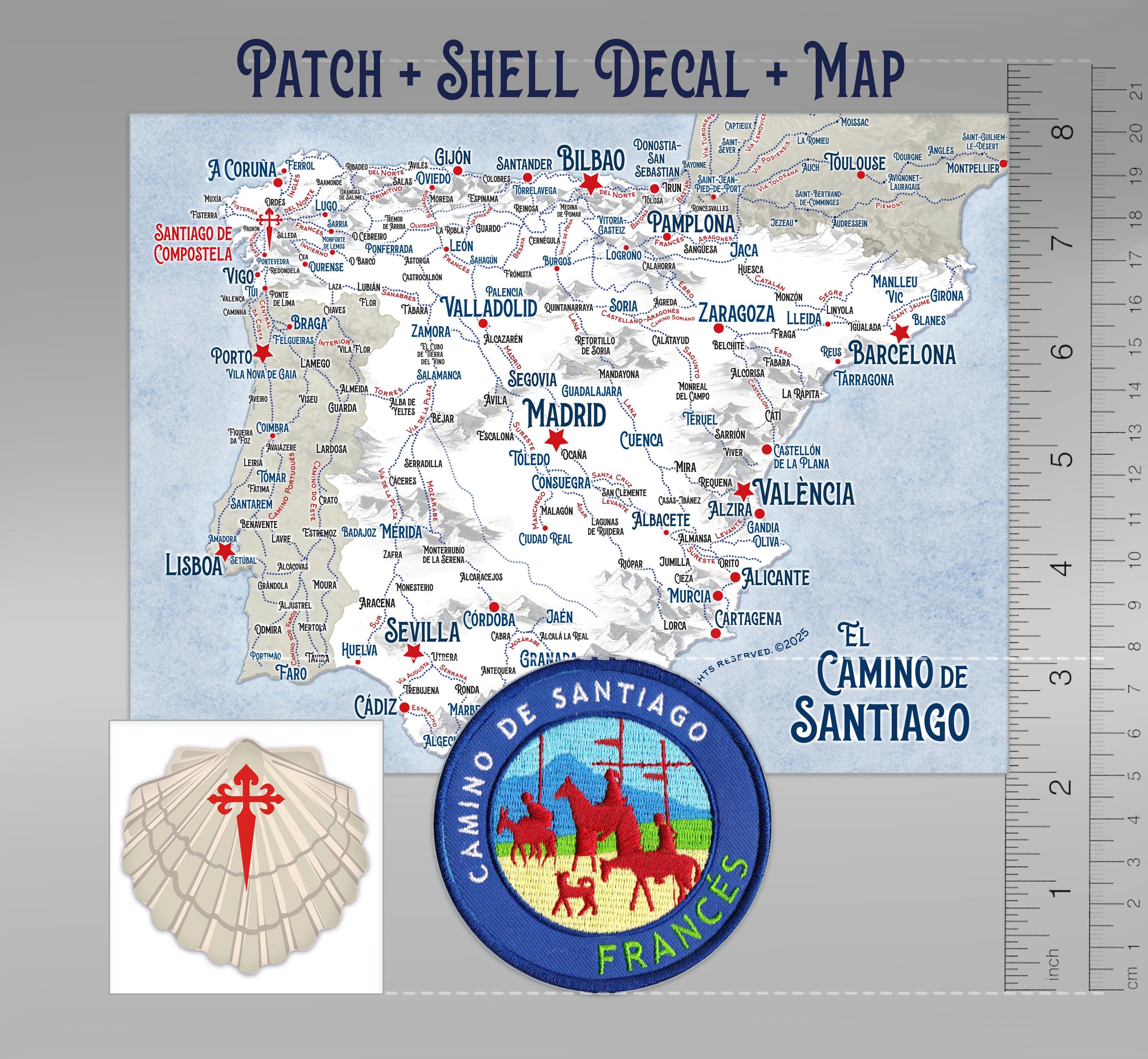 The Camino Francés Patch + Route Map Brochure // Global Shipping - Etsy