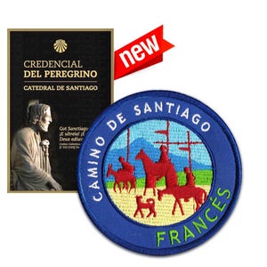 Official Camino Credential + The Camino Francés Patch + Trail Map Card  // Global Shipping