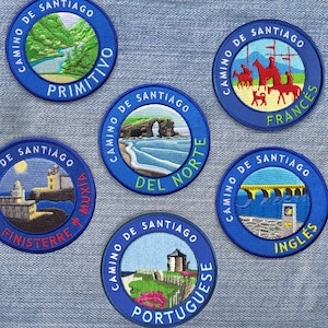 The Camino de Santiago Patch Set // Frances, Portuguese, Del Norte, Inglés, Primitivo, Finisterre & Muxía // Ships Worldwide