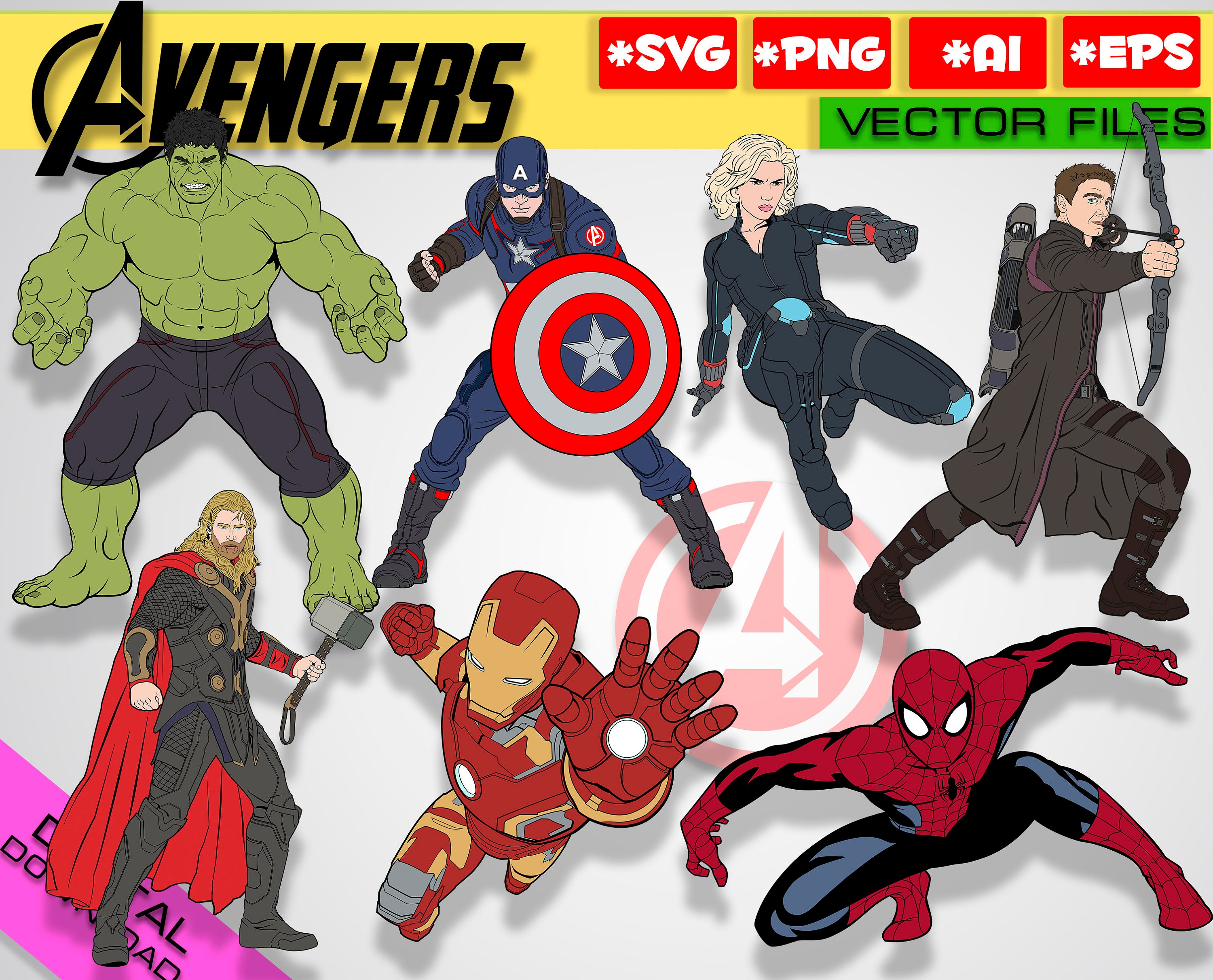 Download Avengers marvel SVG PNG 9 files Marvel svg Avengers svg | Etsy